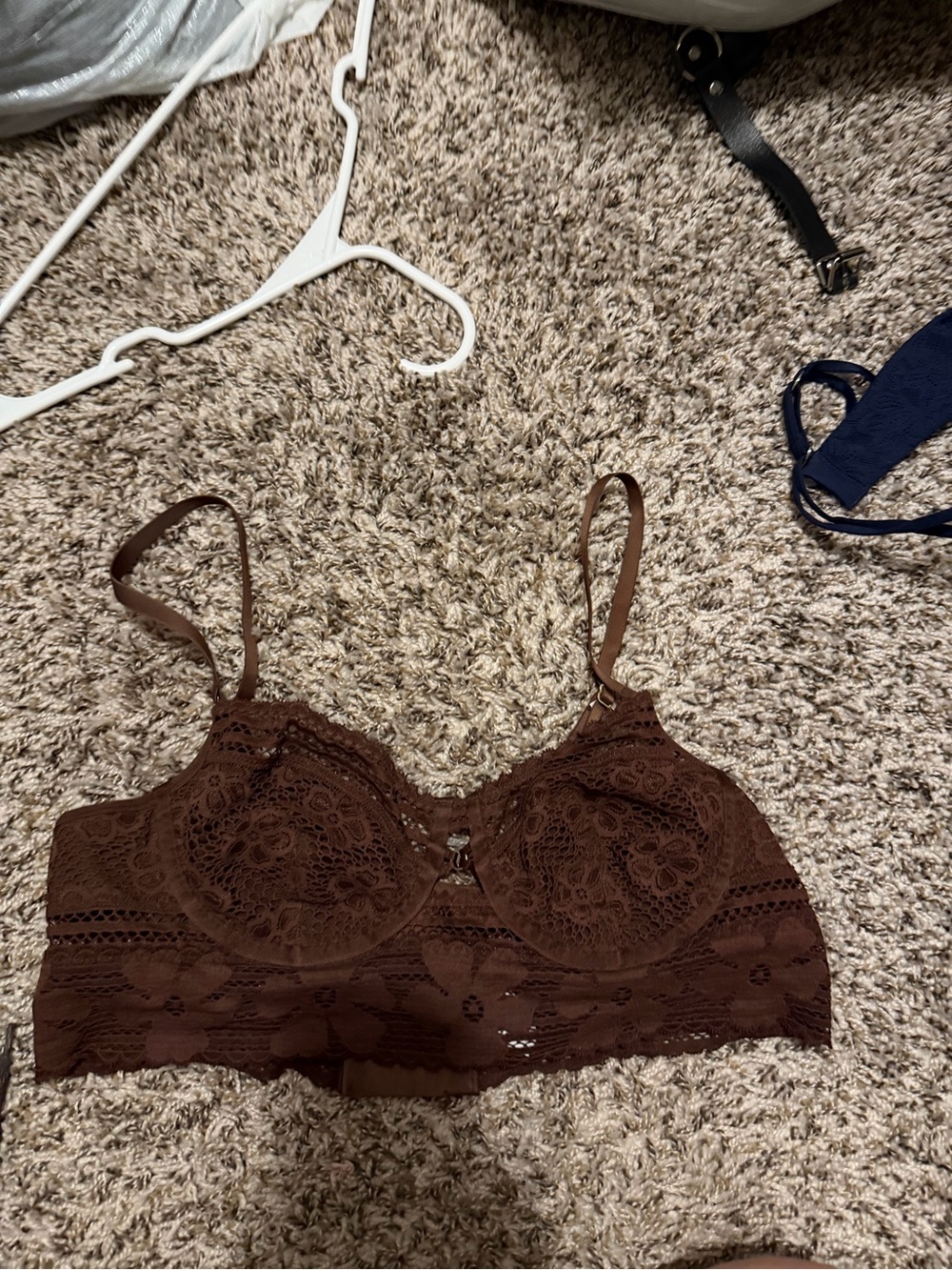 aerie Chocolate Brown Lace Longline Bralette
